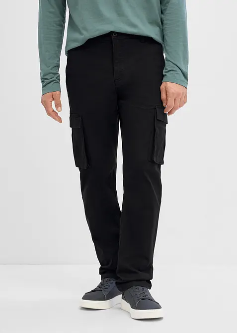 Pantaloni cargo classic fit straight elasticizzati con elastico in vita, bonprix