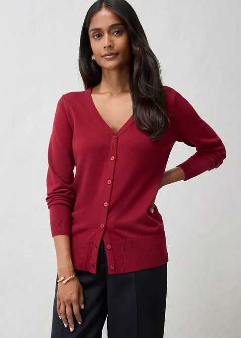 Cardigan in filato fine di misto lana morbido, bonprix