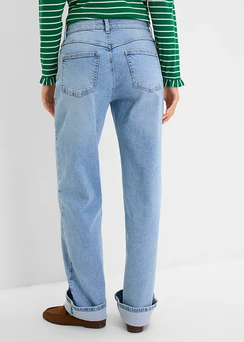 Jeans straight loose fit, vita alta, bonprix