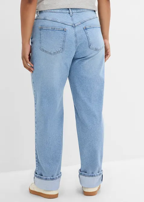 Jeans straight loose fit, vita alta, bonprix