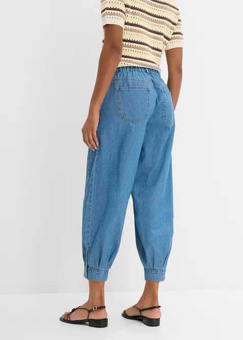 Jeans a palloncino leggeri con vita elasticizzata, vita media, bonprix