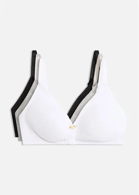 Reggiseno senza ferretto con cotone biologico (pacco da 3), bonprix