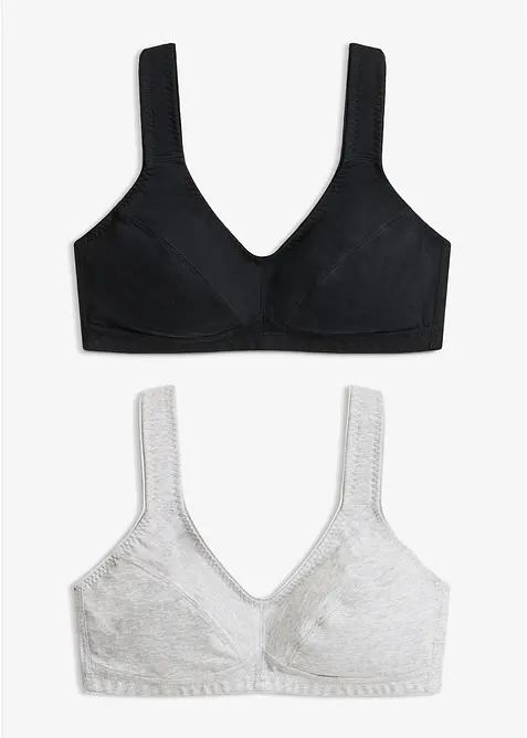 Reggiseno senza ferretto  con cotone biologico (pacco da 2), bonprix