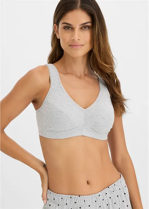 Reggiseno senza ferretto  con cotone biologico (pacco da 2), bonprix