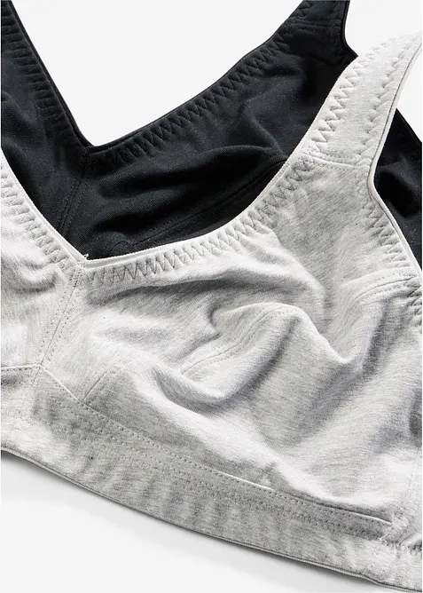 Reggiseno senza ferretto  con cotone biologico (pacco da 2), bonprix
