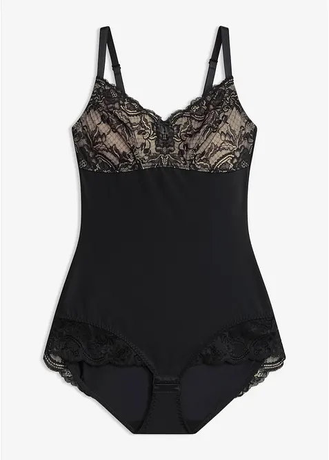 Body decorato con effetto modellante medio, bonprix