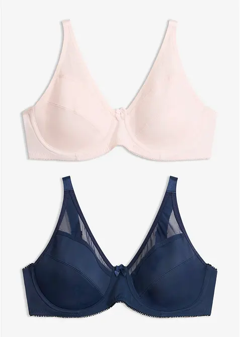 Reggiseno con ferretto e mesh (pacco da 2), bonprix