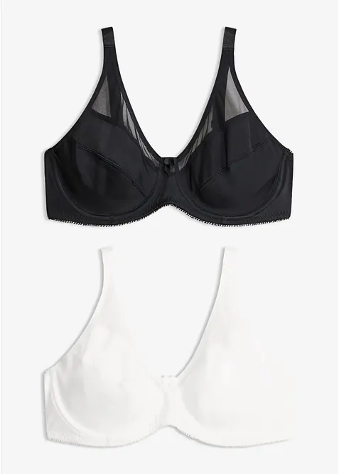 Reggiseno con ferretto e mesh (pacco da 2), bonprix