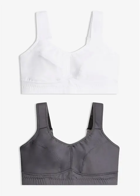 Reggiseno sportivo con sostegno medio (pacco da 2), bonprix