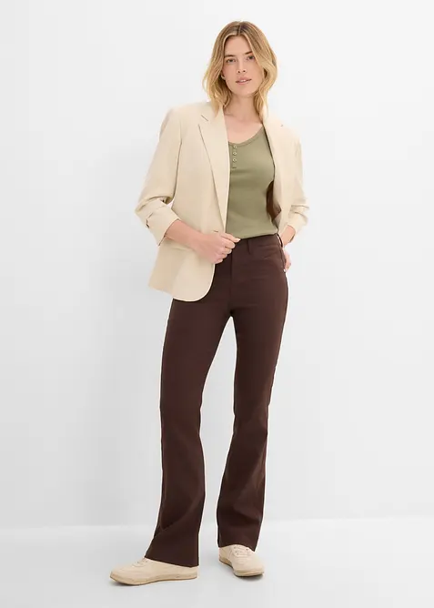 Pantaloni elasticizzati in bengalina, bootcut, bonprix