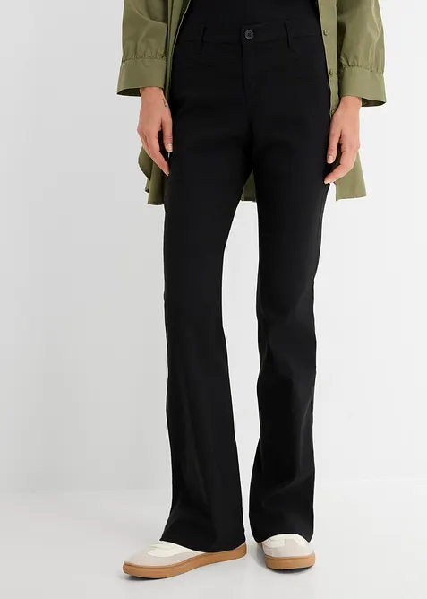 Pantaloni elasticizzati in bengalina, bootcut, bonprix