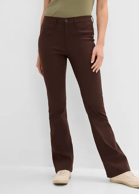Pantaloni elasticizzati in bengalina, bootcut, bonprix