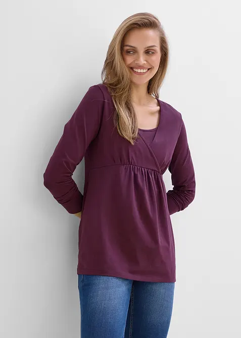Maglia pr&eacute;maman / da allattamento 2 in 1 in cotone biologico, bonprix