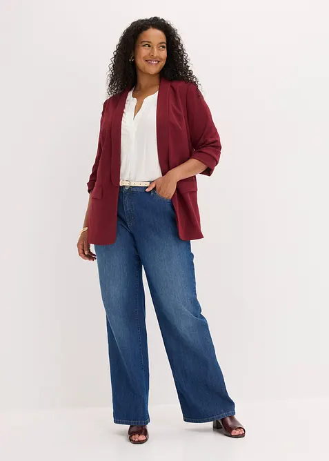Blazer lungo con maniche drappeggiate, bonprix