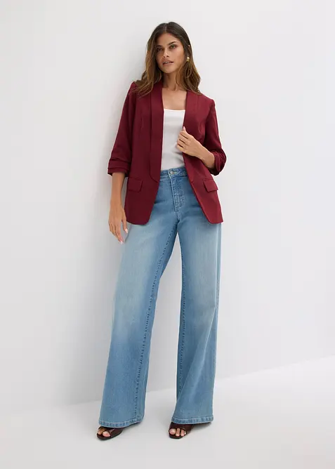 Blazer lungo con maniche drappeggiate, bonprix