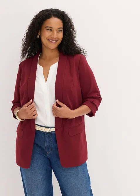 Blazer lungo con maniche drappeggiate, bonprix