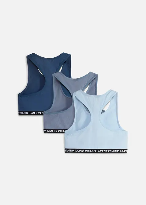 Reggiseno bustier con morbido cotone (pacco da 3), bonprix