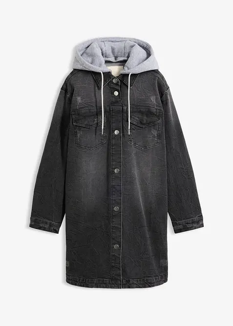 Giacca di jeans con cappuccio, bonprix