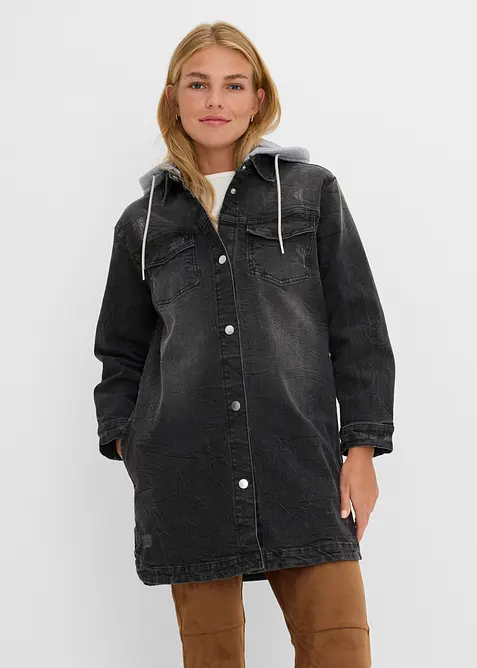 Giacca di jeans con cappuccio, bonprix