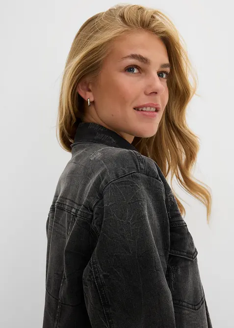 Giacca di jeans con cappuccio, bonprix