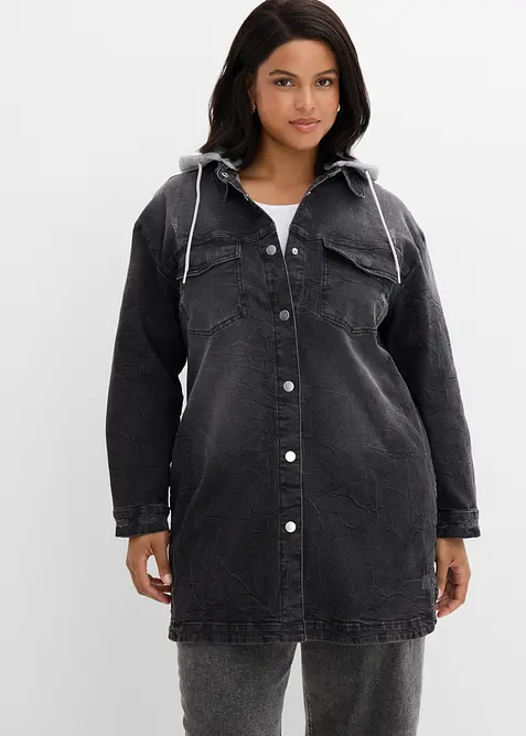 Giacca di jeans con cappuccio, bonprix