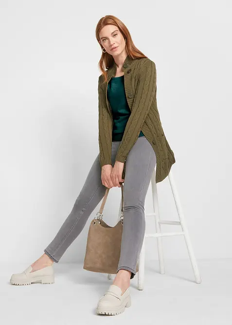 Borsa a mano in similpelle scamosciata, bonprix