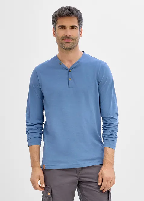 Maglia serafino a maniche lunghe in puro cotone biologico (pacco da 2), bonprix