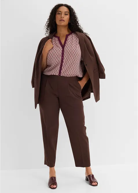 Pantaloni con elastico in vita e piega stirata, bonprix