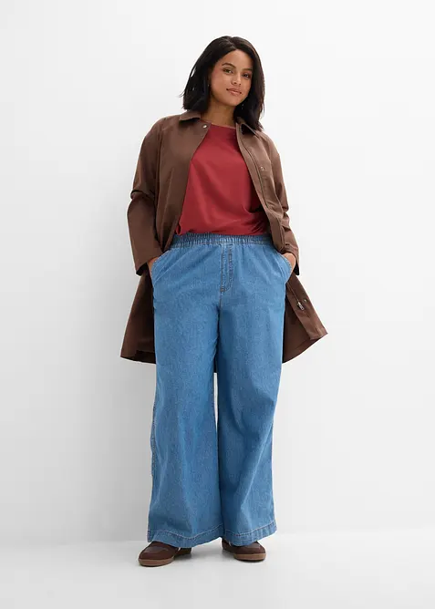 Jeans wide leg, vita alta, bonprix