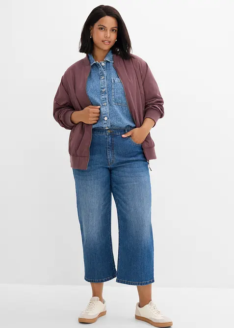 Jeans wide leg, vita media, bonprix