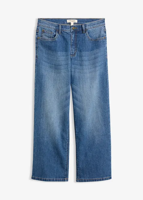 Jeans wide leg, vita media, bonprix