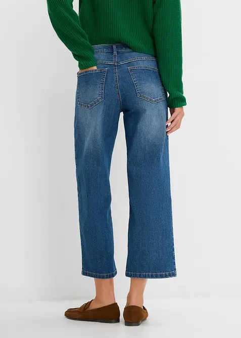 Jeans wide leg, vita media, bonprix