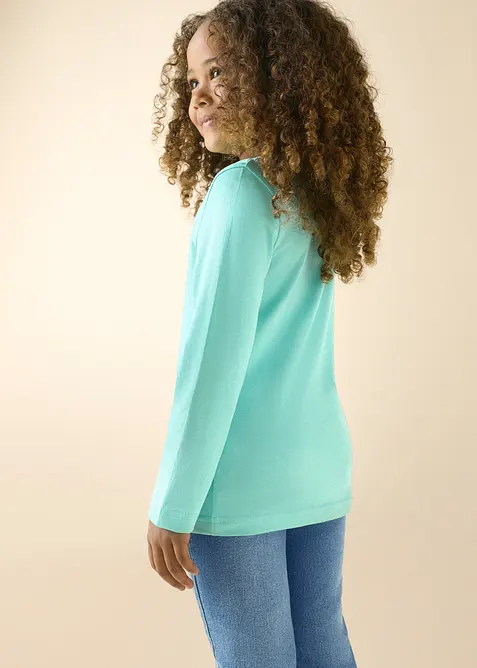Maglia a maniche lunghe in puro cotone biologico (pacco da 3), bonprix