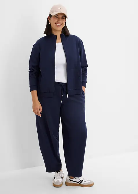 Felpa con zip in puro cotone biologico, bonprix