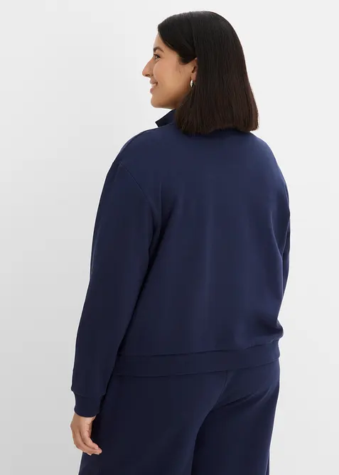 Felpa con zip in puro cotone biologico, bonprix