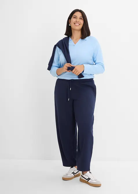 Pantaloni barrel in felpa di puro cotone biologico, bonprix