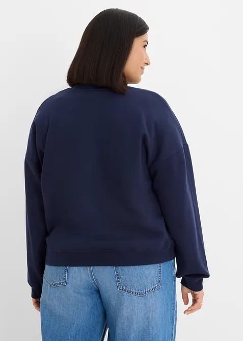 Felpa oversize corta in puro cotone biologico, bonprix