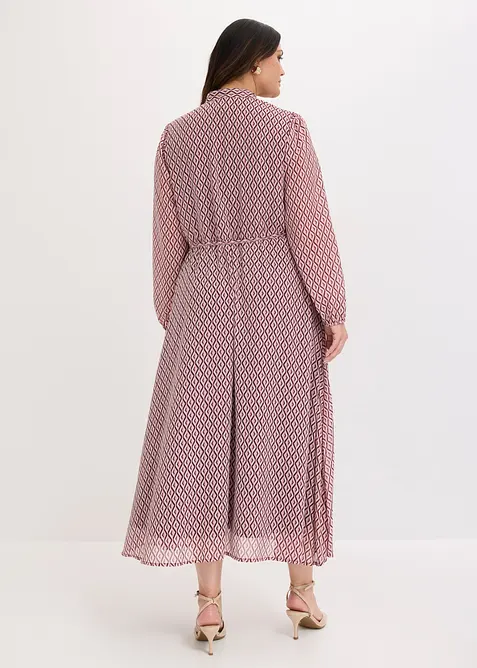 Abito di chiffon con rifiniture a contrasto, bonprix