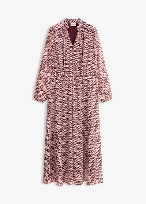 Abito di chiffon con rifiniture a contrasto, bonprix