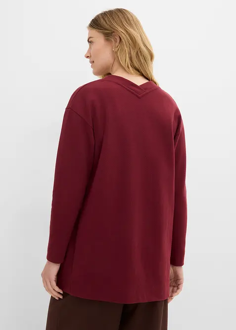 Cardigan lungo in morbida felpa di misto cotone, bonprix