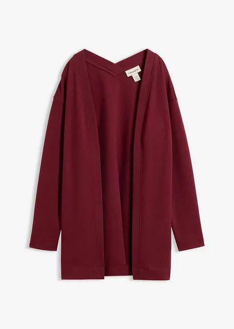 Cardigan lungo in morbida felpa di misto cotone, bonprix