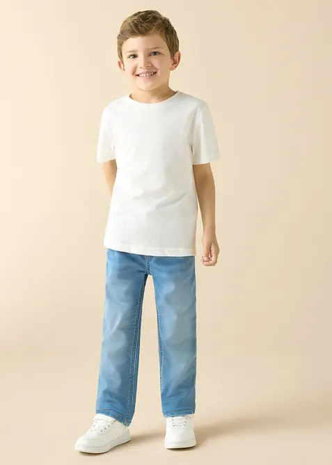 Jeans in felpa con elastico in vita regular fit, straight, bonprix