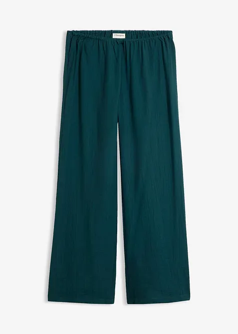 Pantaloni con elastico in vita in misto viscosa operato, bonprix