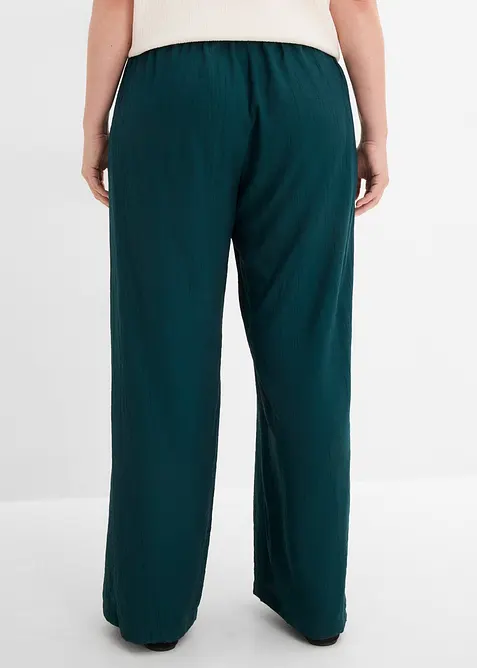 Pantaloni con elastico in vita in misto viscosa operato, bonprix
