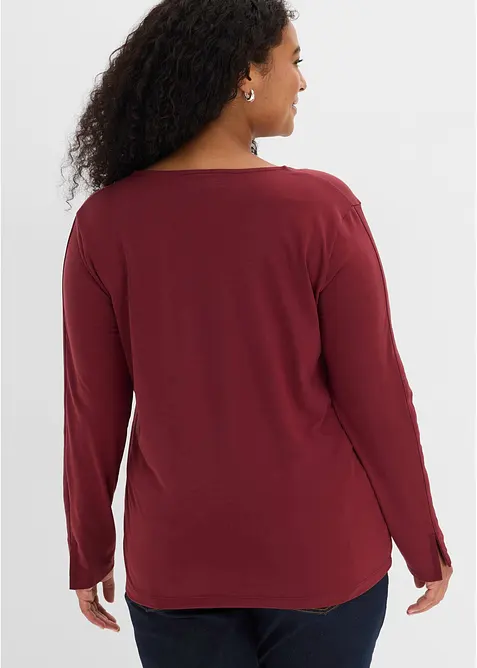 Maglia a maniche lunghe con inserto in satin, bonprix
