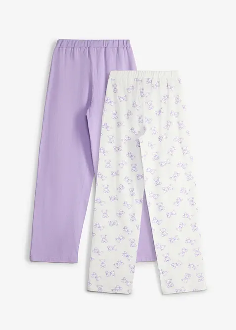 Pantaloni pigiama lunghi in puro cotone biologico (pacco da 2), bonprix