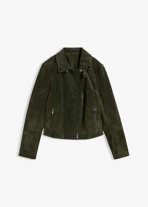 Giacca biker in pelle scamosciata, bonprix