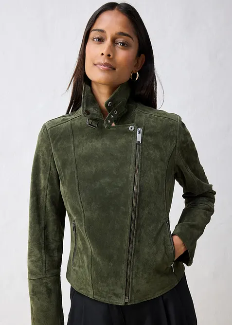 Giacca biker in pelle scamosciata, bonprix