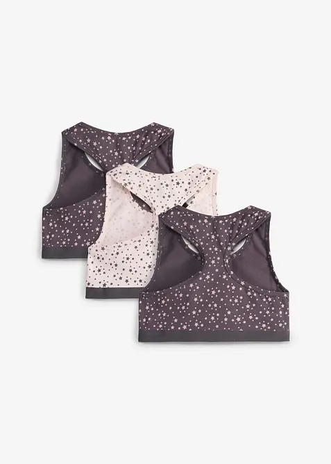 Reggiseno bustier con morbido cotone (pacco da 3), bonprix