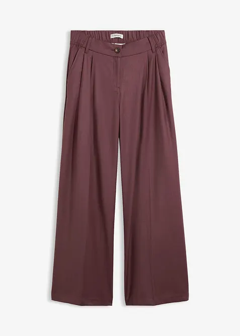Pantaloni casual con pinces in morbido misto lana, bonprix